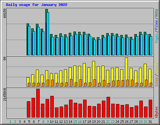 Daily usage for January 2022