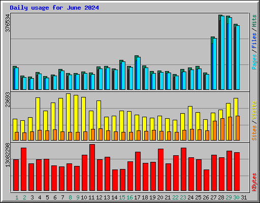 Daily usage for June 2024