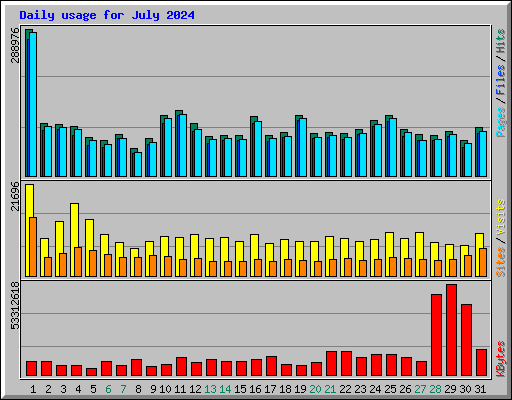 Daily usage for July 2024