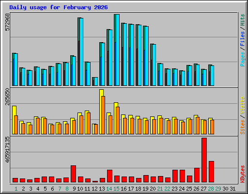 Daily usage for February 2026