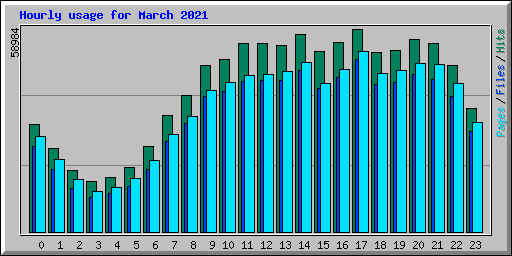 Hourly usage for March 2021