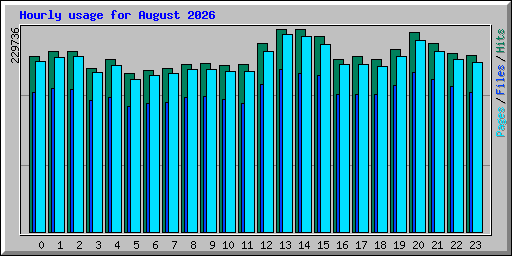 Hourly usage for August 2026